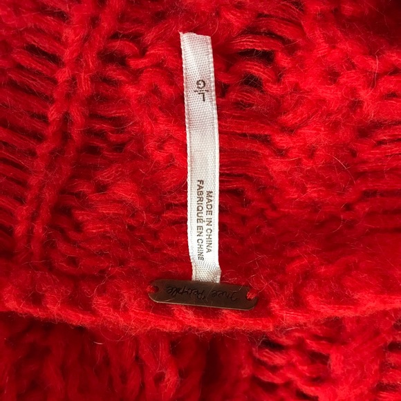 Free People Orange Red wildfire fluff knit sweater - Picture 7 of 8
